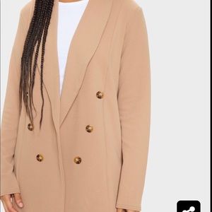 CAMEL OVERSIZED BUTTON BLAZER